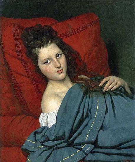 COURTOIS, Jacques Half-length Woman Lying on a Couch